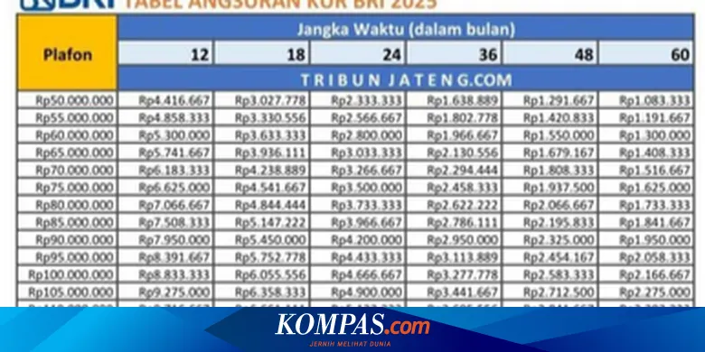 Tabel KUR BRI 2025 Pinjaman Rp 200 Juta, Ini Simulasi Cicilan dan Syaratnya