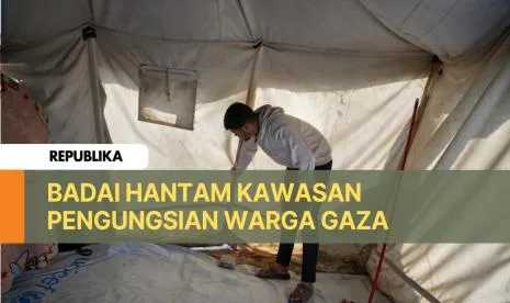 Tenda-Tenda Warga Gaza Kebanjiran